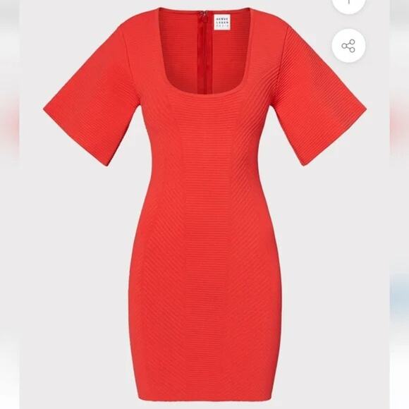 NWT Herve Leger Contour Corset Ribbed Knit Mini Bodycon Dress Size M - Picture 3 of 7